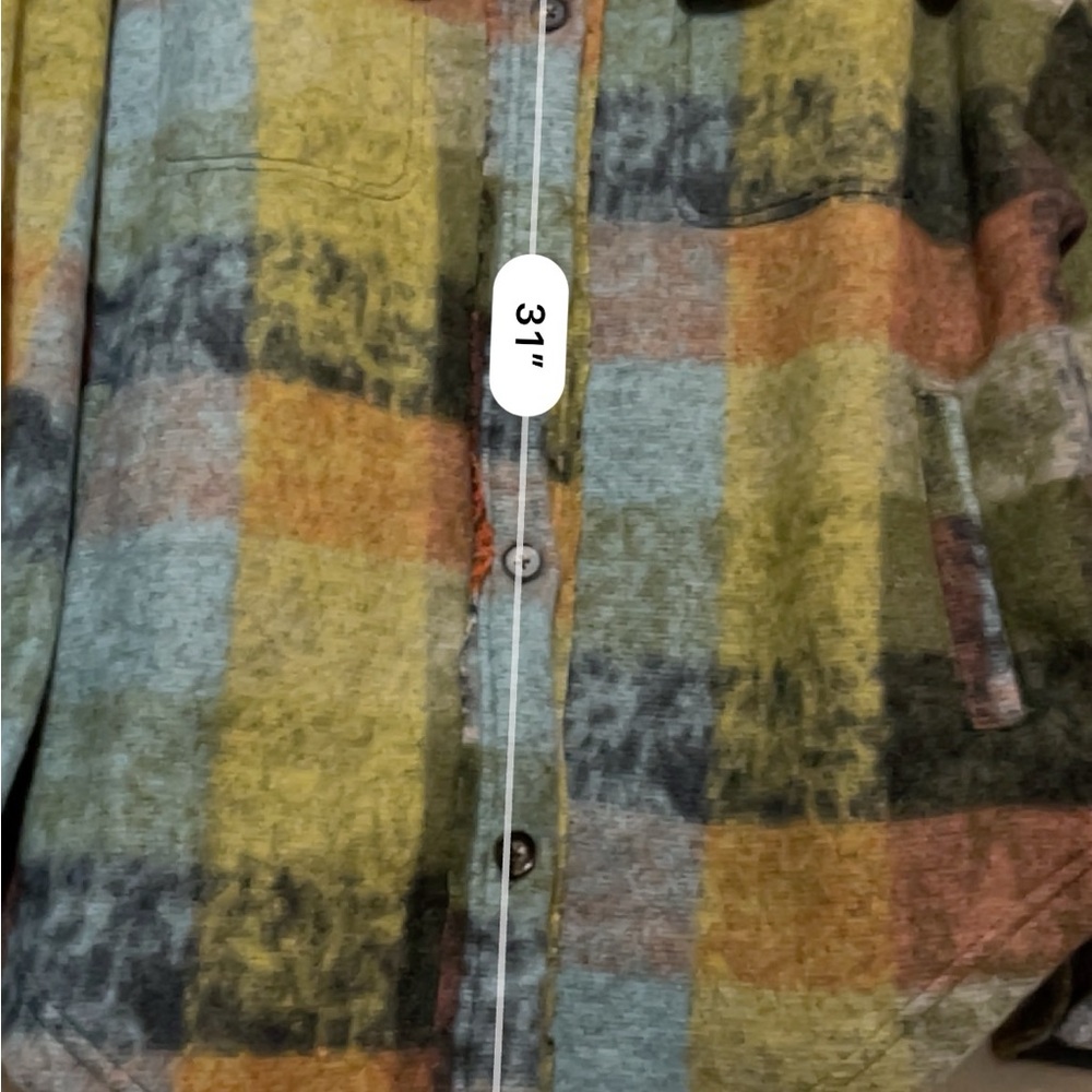 BiBi Multicolor Plaid Utility Jacket M - Picture 4 of 6